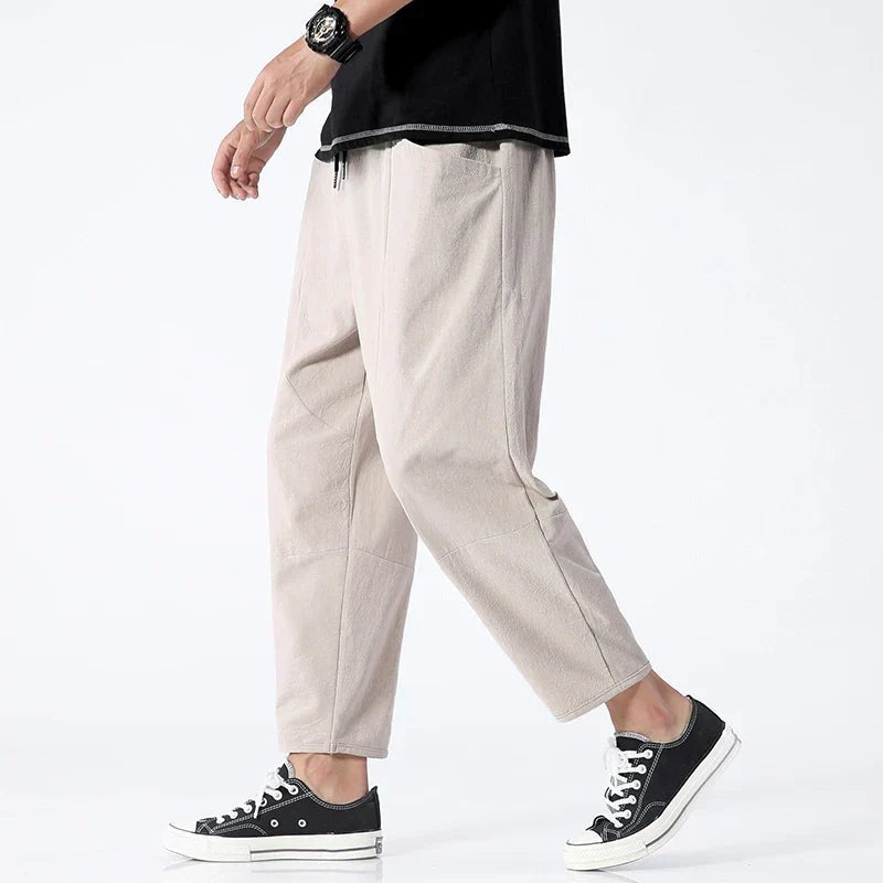 Men's Cropped Drawstring Trousers - side