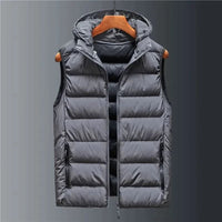 Men's Detachable Hood Puffer Vest | Lightweight Insulated Layer Detail