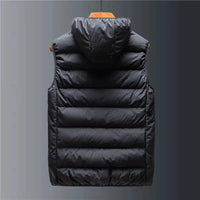 Men's Detachable Hood Puffer Vest | Lightweight Insulated Layer Front