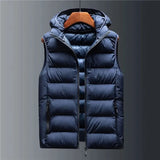 Men's Detachable Hood Puffer Vest | Lightweight Insulated Layer