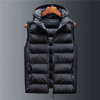 Men's Detachable Hood Puffer Vest | Lightweight Insulated Layer Side