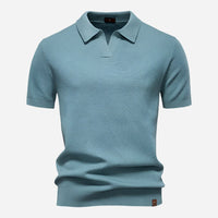 Men's Diamond Knit Short Sleeve Polo Shirt Angle