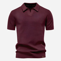 Men's Diamond Knit Short Sleeve Polo Shirt Full