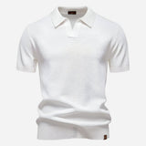 Men's Diamond Knit Short Sleeve Polo Shirt