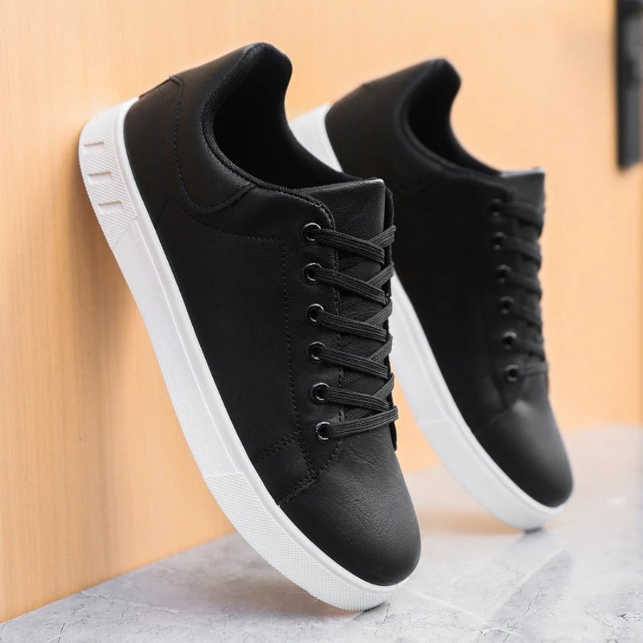 Men's Distressed Leather Sneakers | Smart Casual City Fit Back