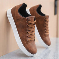 Men's Distressed Leather Sneakers | Smart Casual City Fit Lifestyle