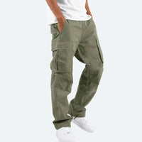 Men's Drawstring Cargo Trousers with Large Pockets Front