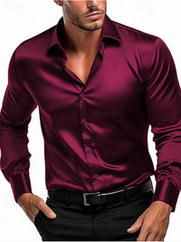 Men's Elegant Timeless Silk Shirt | Satin Sheen Smart Casual Hero
