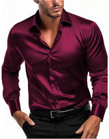 Men's Elegant Timeless Silk Shirt | Satin Sheen Smart Casual