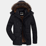 Men's Fur Hooded Winter Parka | Relaxed Fit Layering Coat