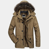 Men's Fur Hooded Winter Parka | Relaxed Fit Layering Coat Side