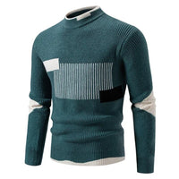 Men's Geometric Panel Premium Sweater | Color Block Relaxed Fit Back