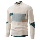 Men's Geometric Panel Premium Sweater | Colour Block Relaxed Fit