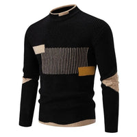 Men's Geometric Panel Premium Sweater | Color Block Relaxed Fit Side