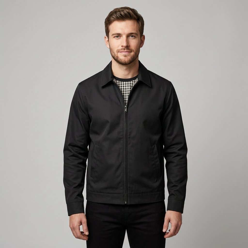 Men's Harrington Lined Jacket | Slim Fit Gingham Contrast Alternate