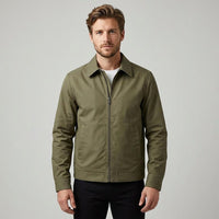 Men's Harrington Lined Jacket | Slim Fit Gingham Contrast Angle