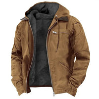 Men's Hooded Winter Jacket | Lined Layered Collar Fit Hero