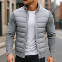 Men's Hybrid Fleece Jacket | Quilted Body Contrast Sleeves Front