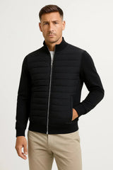 Men's Hybrid Quilted Jacket | Knitted Sleeves Transitional Fit
