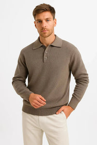 Men's Knit Polo Sweater | Classic Pullover with Structured Collar Hero