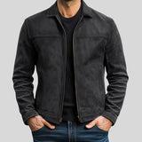Men's Leather Jacket | Spread Collar Everyday Layering Fit