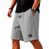 Men's Lightweight Summer Shorts | Waffle Knit Relaxed Fit Side