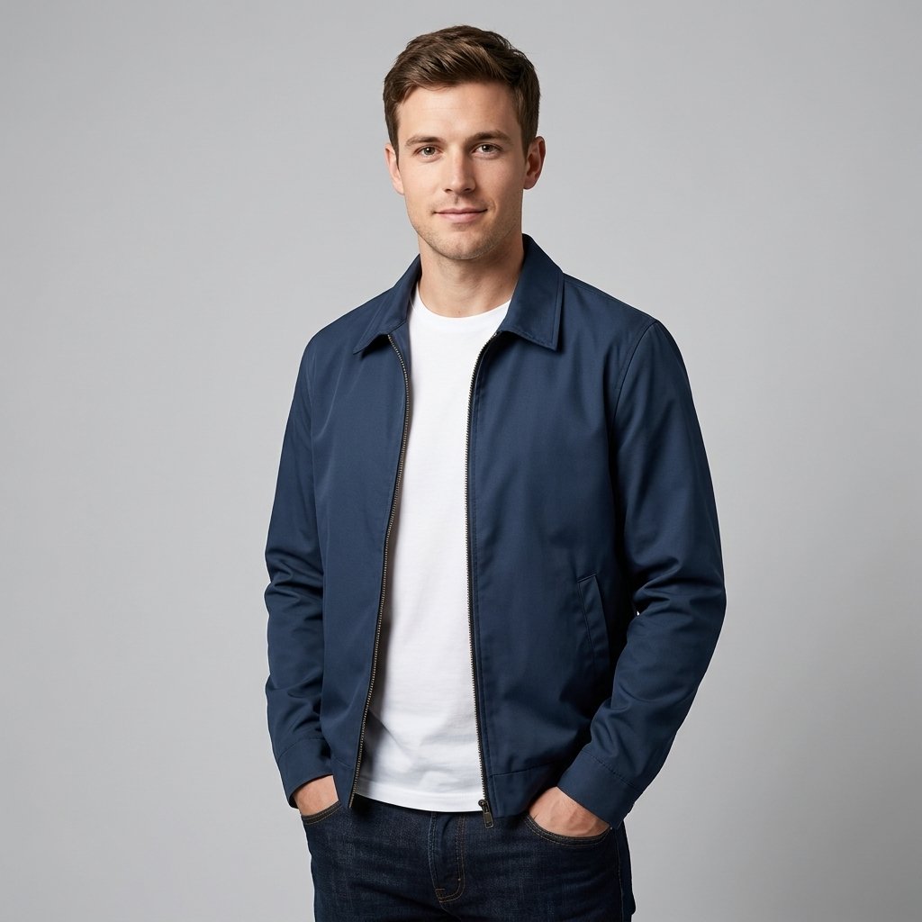 Men's Lined Classic Jacket | Harrington Fit with Gingham Lining Detail