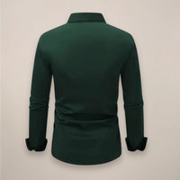 Men's Long Sleeve Button-Down Shirt | Muscle Fit Smart Casual Angle