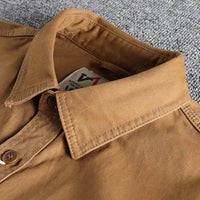 Men's Long Sleeve Pocket Shirt with Dual Chest Pockets Detail