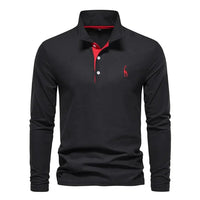 Men's Long Sleeve Polo Shirt | Classic Fit with Contrast Placket Hero