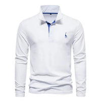 Men's Long Sleeve Polo Shirt | Classic Fit with Contrast Placket Lifestyle