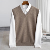 Men's Merino Sweater Vest | Lightweight V-Neck Layer Detail