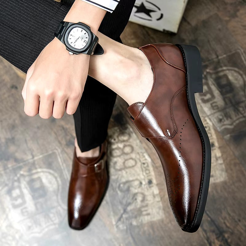 Men's Monk Strap Brogue Dress Shoes - detail