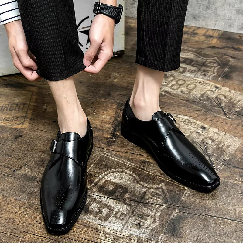 Men's Monk Strap Brogue Dress Shoes - lifestyle