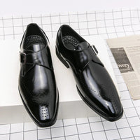 Men's Monk Strap Brogue Dress Shoes - side