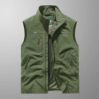 Men's Multi Pocket Utility Vest | Zip Up Outdoor Gilet Detail