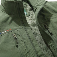 Men's Multi Pocket Utility Vest | Zip Up Outdoor Gilet Full