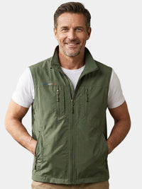 Men's Multi Pocket Utility Vest | Zip Up Outdoor Gilet Hero
