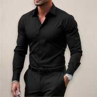 Men's Notched Collar Shirt | Slim Fit Long Sleeve Lifestyle