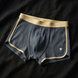 Men's Organic Cotton Boxer Briefs with Gold Trim Waistband