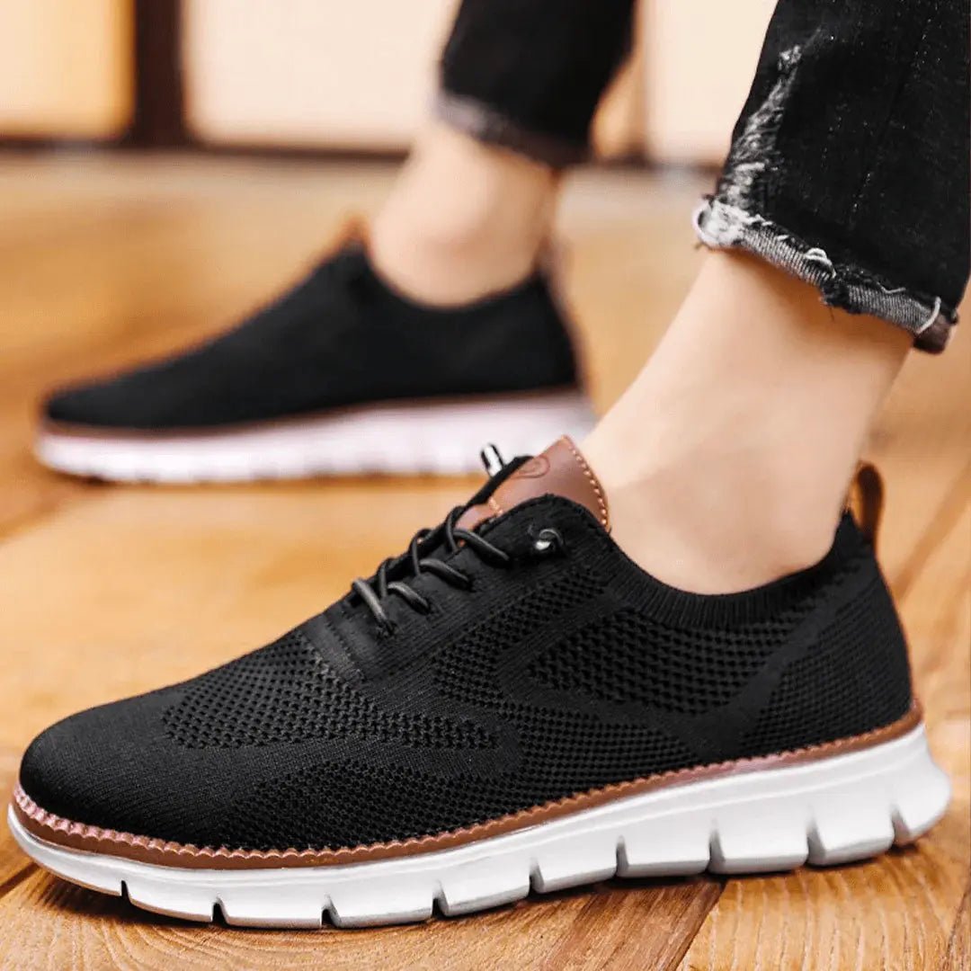 Men's Oxford Knit Sneakers | Ultra-Cushioned Breathable Fit Front