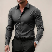 Men's Oxford Shirt | Slim Fit Long Sleeve Notched Collar Hero