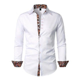 Men's Paisley Slim Shirt | Long Sleeve Contrast Trim