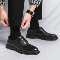 Men's Patent Derby Shoes | Formal Plain Toe Oxford Side