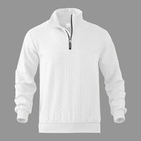 Men's Quarter Zip Sweatshirt | Dual Texture Panel Relaxed Fit Alternate