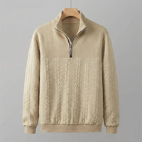Men's Quarter Zip Sweatshirt | Dual Texture Panel Relaxed Fit Hero