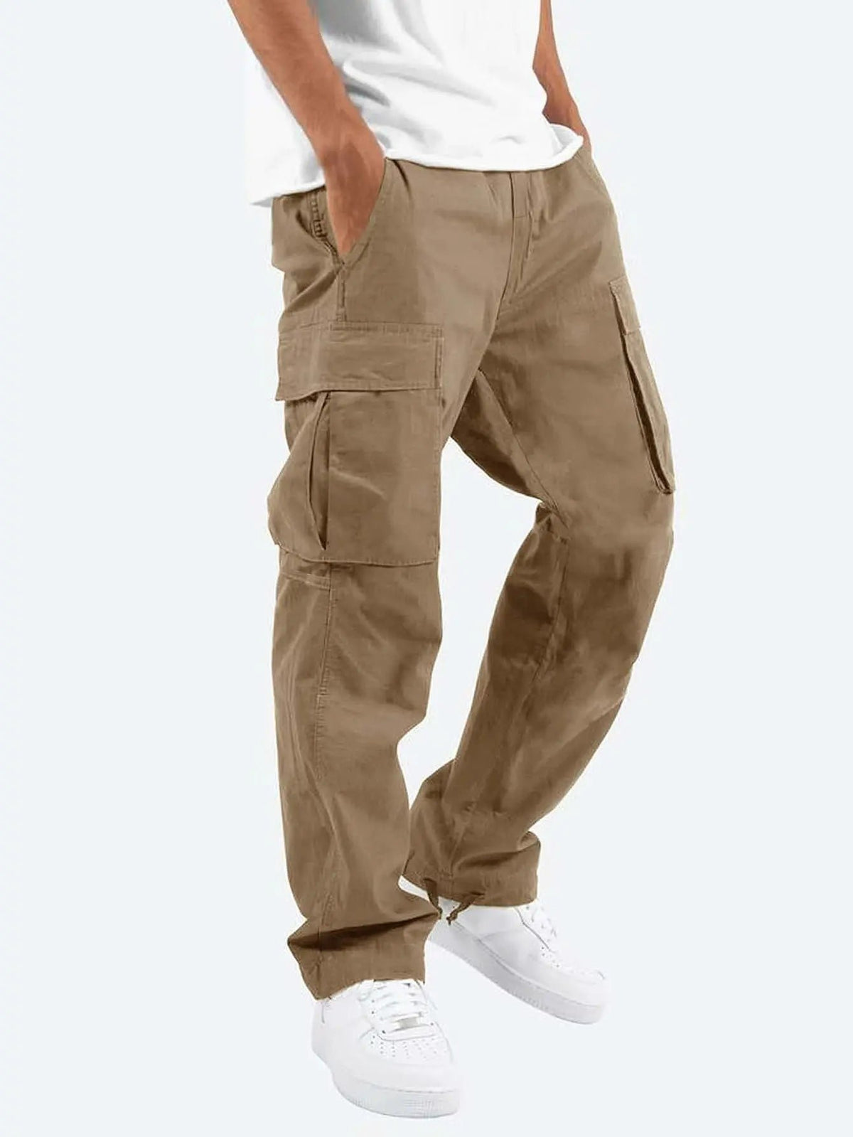 Men's Relaxed Fit Cargo Pants | Straight Leg with Dual Pockets Detail