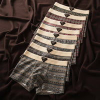 Men's Retro Fair Isle Cotton Boxer Briefs Side
