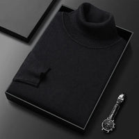 Men's Roll Neck Luxe Ribbed Turtleneck Jumper Angle