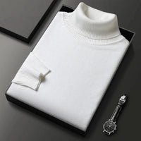 Men's Roll Neck Luxe Ribbed Turtleneck Jumper Back